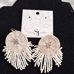 Sassy Jones Multicolor Beaded Fringe Earrings